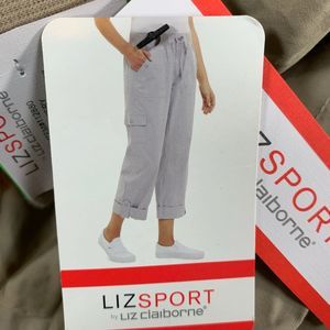 Liz sport crockery capri cargo pants nwt new large